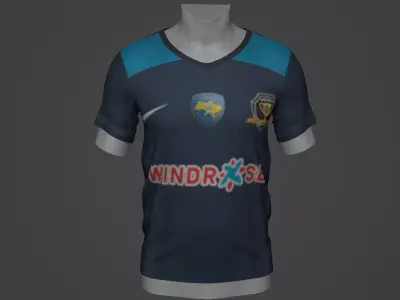 Dnipro Football Jersey T-Shirt - Soccer Kit Low-poly 3D model