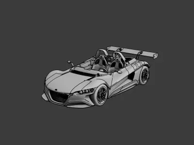 VUHL 05RR - Spor Car Low-poly 3D model