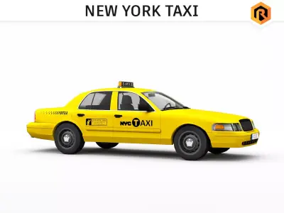 New York Taxi Low-poly 3D model