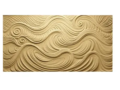 modern panel wall decor set relief stl mural CNC 175 3D model