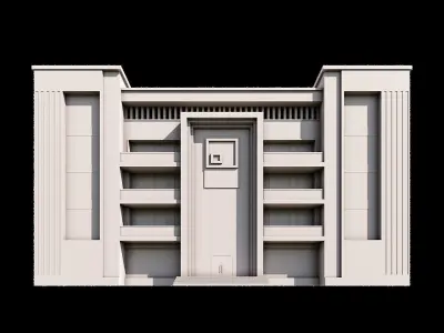 09 Modern Building with Large entrance 3D model