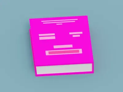 Voxel Pink Book  Low-poly 3D model