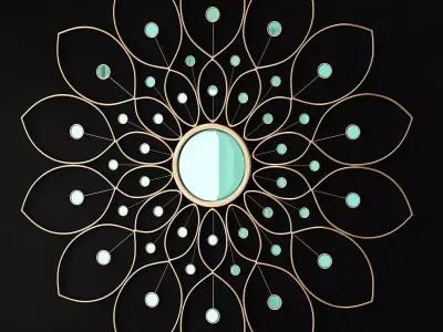 Lotus Flower Mirror low poly 3d model Low-poly 3D model