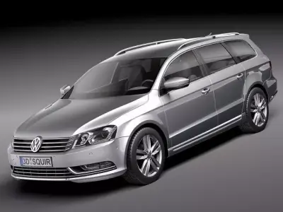 Volkswagen Passat 2011 Estate Wagon 3D Model 3D model