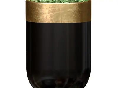 Decorative tree floral modern black Luxury pot vase Art Deco  3D model