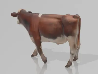 White and Brown Cow 3D Printable Model STL OBJ 3D print model