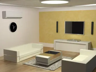 living room for blender its model render in cycles render  Free 3D model