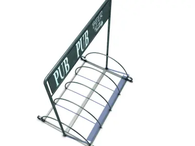 Bicycle Rack Low-poly 3D model