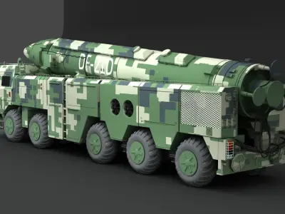 Chinese Army Dongfeng 21 missile 3D model