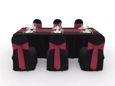 Banquet Table and Chair 145 3D model