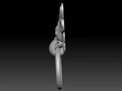 Ancient Chinese Bronze mythical beast Door Knocker high model  3D print model