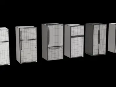 Set Of Small Refrigerators 3D model