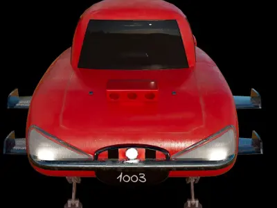 Retro Style Futuristic Car 3D model