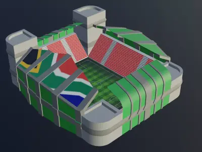 Football Stadium - South Africa Low-poly 3D model