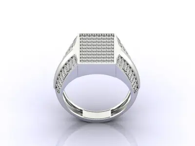 Print Ready STL 3DM  Gents Rings Diamond Men Ring  3D print model 96