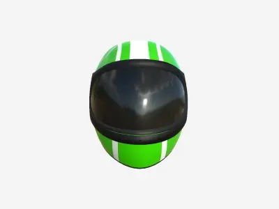 Cartoon Helmet Kart A04 Green - Character Design Low-poly 3D model