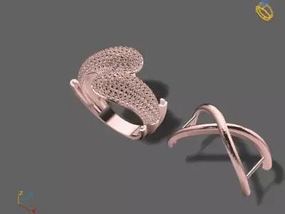 Women Stone Rings Diamond 3D print model order