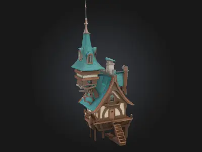 Whimsical Spire House 3D model
