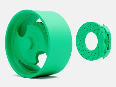 20x10 Deuce Ninja Wheel and Brake 3D print model