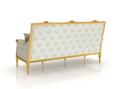 Victorian 3-seater sofa by Modenese 3D model