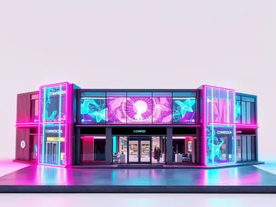 Neon Commercial Center Architecture model pack Low-poly 3D model