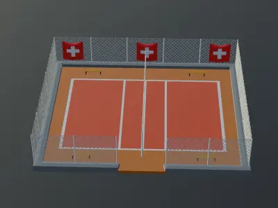 Volleyball Stadium - Switzerland Low-poly 3D model