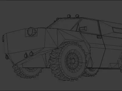 armored car model Low-poly 3D model