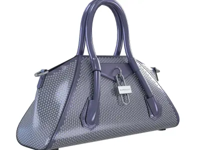 Givenchy Mini Antigona Bag Metallic Purple Low-poly 3D model