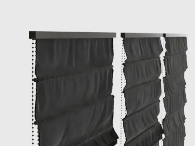 Fabric blinds Collection Low-poly 3D model