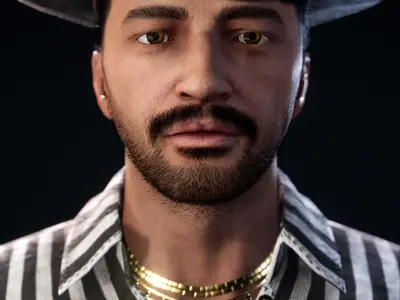 1950s Mafia Character  NPC Rigged Low-poly 3D model