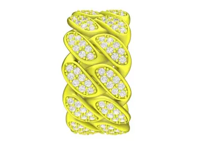 6988 luxury Cuban Diamond Ring 3D print model