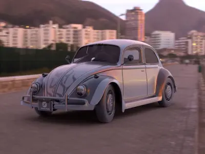 Volkswagen Beetle  Low-poly 3D model