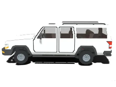 Voxel Pickup SUV Low-poly 3D model