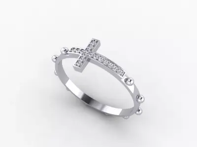 Jesus cross ring 3D print model