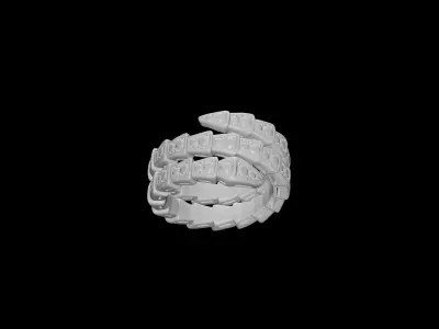 BULGARI - SERPENTI VIPER RING - DOUBLE COIL DIAMONDS  3D print model