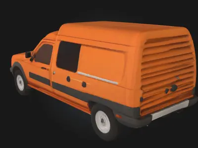 Orange Van  Retro Vehicle Model for Urban 3D model