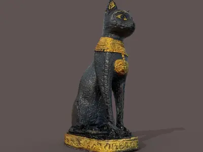 egyptian cat  Low-poly 3D model