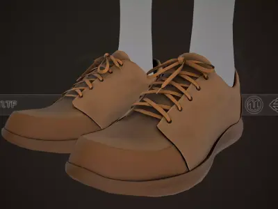 Brown Shoes Style 1  Low-poly 3D model