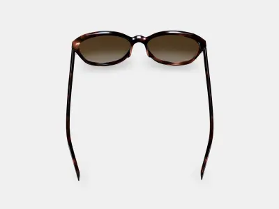 Nancy Low Bridge Fit Sunglasses in Cognac Tortoise 3D model