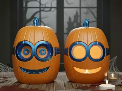 Minions Pumpkin Halloween 3D print model
