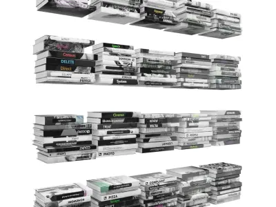 Books 150 pieces 2-5-1 Low-poly 3D model