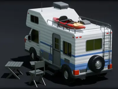 Low Poly Campervan 3D model