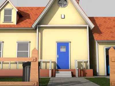 Cartoon House Low-poly 3D model