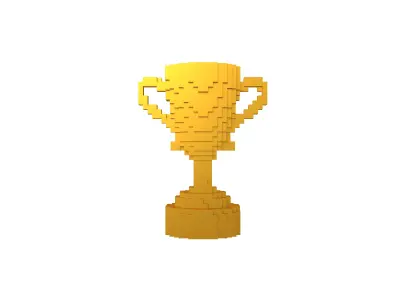 Voxel Trophy v1 006 Low-poly 3D model