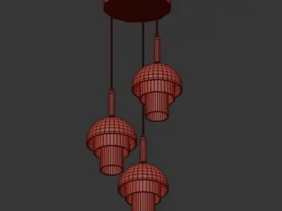 Luxury Amber Glass Pendant 3D model