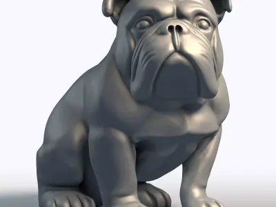 Bulldog Sculpture 3D model purchase