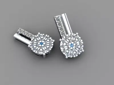 earrings person diamond stud 3D print model