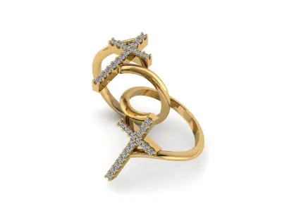 Diamond Cross Ring Free 3D print model