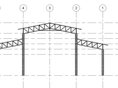 Factory Design High Detail Revit Structure- Robot Structre Model 3D model
