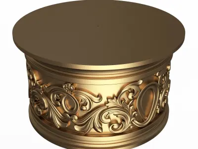 Carved Capital 1306 Low-poly 3D model